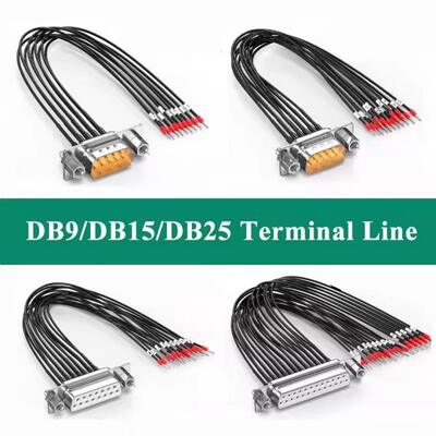 DB15/DB9/DB25 Connector Cable with Number Tube 26AWG 15Pin Serial Port Dual Shielded Wire
