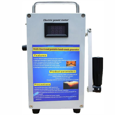 Hand Crank Generator USB Phone Charger Fire Starter Power Pack 110V 220V 160W Emergency Power Station