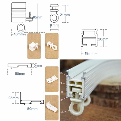 Heavy Duty Bendable Plastic Aluminum Pole Window Curved Curtain Rod Track Rail Inner Pulley