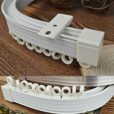 Heavy Duty Bendable Plastic Aluminum Pole Window Curved Curtain Rod Track Rail Inner Pulley