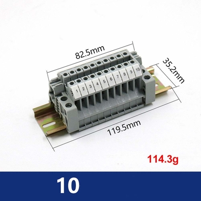 3 Ways Waterproof Aluminum Distribution Junction Box with UK2.5B Din Rail Terminal Blocks 120*120*82mm