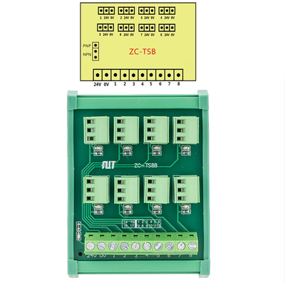 8 Channel Sensor Singal Wiring Distribution Breakout Board Terminal Blocks DIN Rail Mount