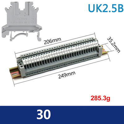 Electrical Enclosure Conduit Junction Box 250*150*200mm with UK2.5B Din Rail Terminal Blocks