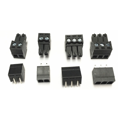 3.81mm Pitch PCB Pluggable Screw Terminal Blocks Plug + Right Angle Pin Header Black