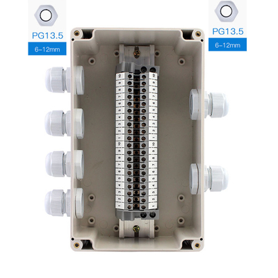 Electrical Cable Distribution Junction Box 200*120*75mm Waterproof with Din Rail Terminal Blocks