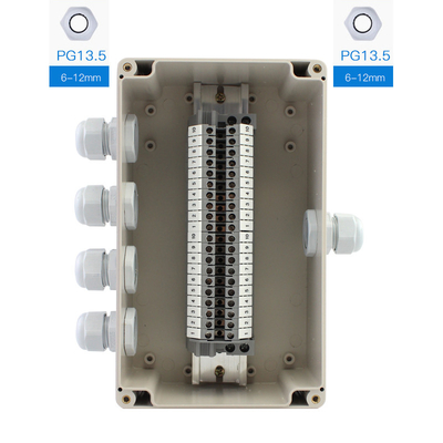 Electrical Cable Distribution Junction Box 200*120*75mm Waterproof with Din Rail Terminal Blocks