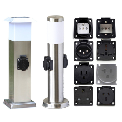 Stainless Steel Outdoor Garden Electrical Power Sockets Outlet LED Post Light Yard Stake