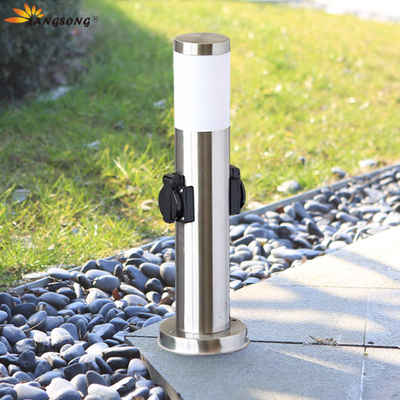 Stainless Steel Outdoor Garden Electrical Power Sockets Outlet LED Post Light Yard Stake