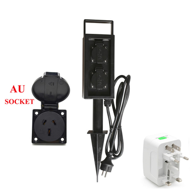 Outdoor Garden In-ground Lawn Insertion Electrical Power Sockets Outlet Stake 10A AC250V