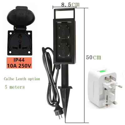 Outdoor Garden In-ground Lawn Insertion Electrical Power Sockets Outlet Stake 10A AC250V