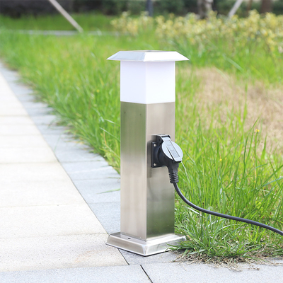 Stainless Steel Outdoor Garden Electrical Power Sockets Outlet LED Post Light Yard Stake