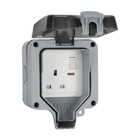 Wall Mounted Power Outlet Socket Outdoor Charging Poles Plastic Switch Box IP66 Wheatherproof