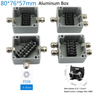 Sealed Die-cast Aluminum Enclosure Case Project Junction Box 86*76*57mm with Terminal Blocks