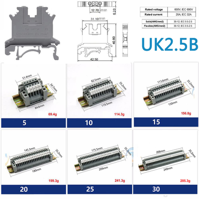 Aluminum Enclosure Sealed Junction Box Project Case 170*80*56mm with UK2.5B Terminal Blocks Kit