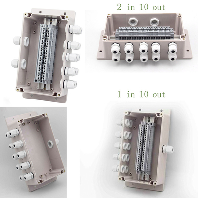 Surface Mount Plastic Junction Box Project Case Waterproof UK2.5B Terminal Blocks 200*120*75mm