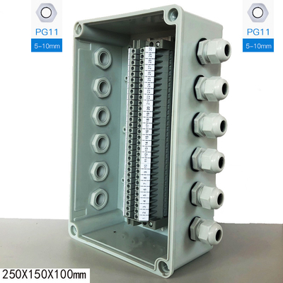 Electrical Enclosure Conduit Junction Box 250*150*200mm with UK2.5B Din Rail Terminal Blocks