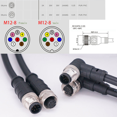 Flexible Drag Chain Cable M12 to RJ45 Plug Connector Ethernet Network Cable Cat6 Wiring Harness Turnkey