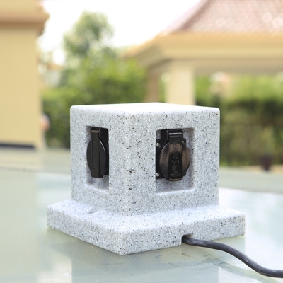 Outdoor Garden In-ground Lawn Electrical Power Sockets Outlet Imitation Marble Polyethylene Plastic