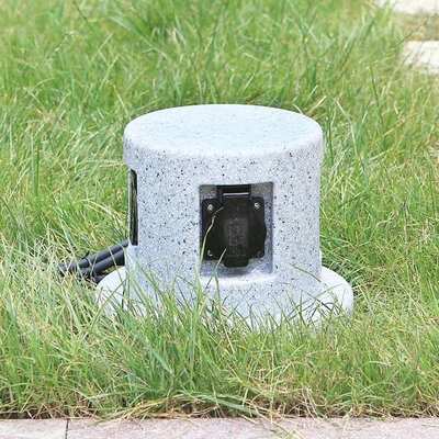 Outdoor Garden In-ground Lawn Electrical Power Sockets Outlet Imitation Marble Polyethylene Plastic