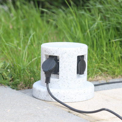 Outdoor Garden In-ground Lawn Electrical Power Sockets Outlet Imitation Marble Polyethylene Plastic