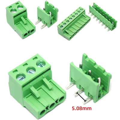 5.08mm Pitch PCB Plug-in Screw Terminal Blocks Plug + Right Angle Pin Header