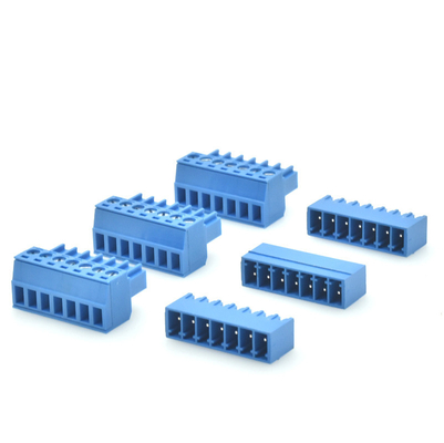 3.81mm or 3.50mm Pitch PCB Pluggable Screw Terminal Blocks Plug + Pin Header Blue Color