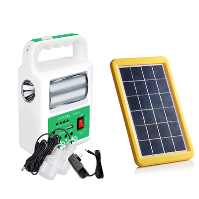 Portable Solar Power Bank Panel 2 LED Lamp with USB Cable Battery Charger Emergency Lighting System