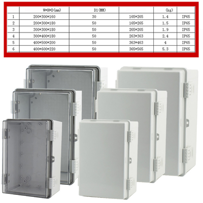 400x300x180mm IP65 Waterproof Electrical Enclosure Outdoor Plastic Wall Junction Box Case