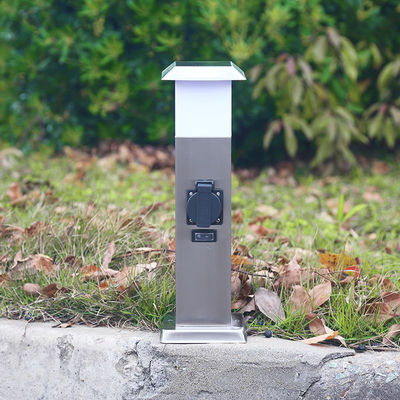 Stainless Steel Outdoor Garden Electrical Power Sockets Outlet LED Post Light Yard Stake