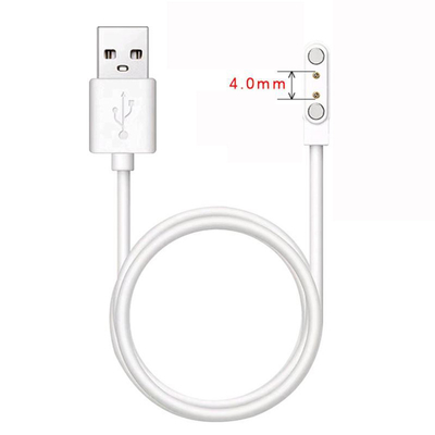 Pogo 2 Pin Connector 4mm Pitch Magnetic USB Data Charge Cable for Portable Juicer Smart Watch