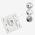 Dual Port  RJ11 RJ45 Telephone Network Modular Jack Cat5E Quick Clamp For Wall Socket Outlet