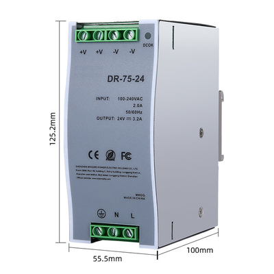 DR-75-24 75W 24V 3.2A DC Output Din Rail Switching Mode Power Supply