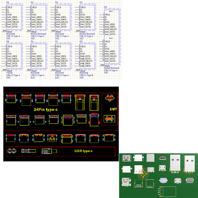 24P USB 3.1 Type C Receptacle 24-pin Fast Charging Port Female Socket Jack PCB Connector