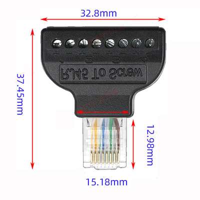 RJ45 Male 8P8C to 8 Pin Screw Terminal Block Adapter for CCTV Video Solution