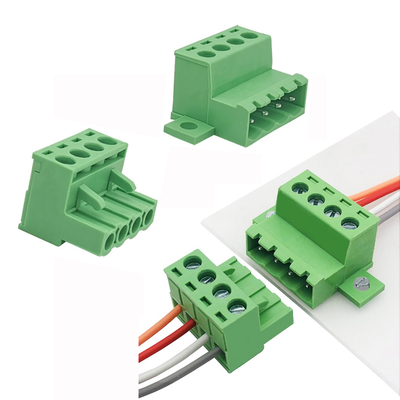 5.08 mm pitch Fixed Flange Screw Terminal Blocks Panel Mounting