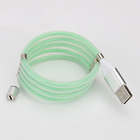 Pogo Pin LED Lighting Luminous USB Magnetic Charging Cable Coiled Rope 100cm