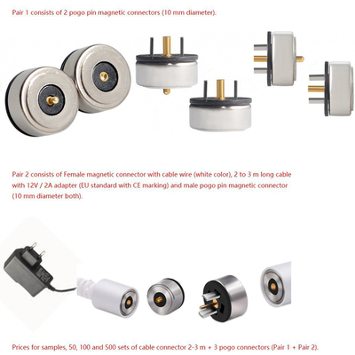 Pogo Pin Connector DC Power Adapter Magnetic Charging Cable Male Female Expansion Cable