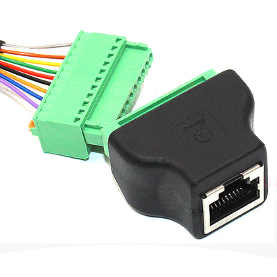 RJ45 Network Plug Male or Female 10P10C RJ48 to 10 pin Screw Terminal Block Adapter