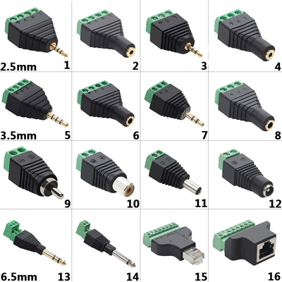 RJ45 Male 8P8C to 8 Pin Screw Terminal Block Adapter for CCTV Video Solution