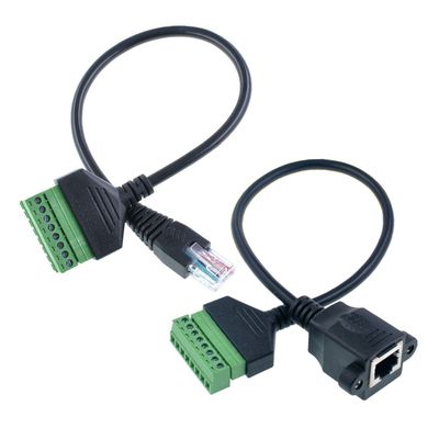 Female or Male RJ45 8P8C Connector to 8 Pin Screw Terminals Converter Adapter Cable 30cm Long