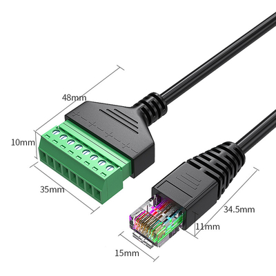 Female or Male RJ45 8P8C Connector to 8 Pin Screw Terminals Converter Adapter Cable 30cm Long