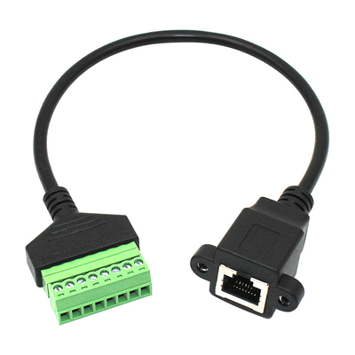 Female or Male RJ45 8P8C Connector to 8 Pin Screw Terminals Converter Adapter Cable 30cm Long