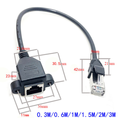 Female or Male RJ45 8P8C Connector to 8 Pin Screw Terminals Converter Adapter Cable 30cm Long