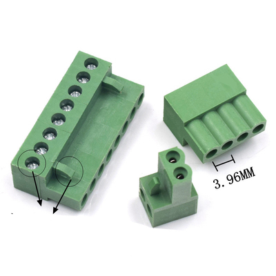 3.96mm Pitch PCB Pluggable Screw Terminal Blocks Plug + Pin Header Socket Green HT3.96