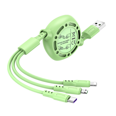 Fast Charging Cable USB Type C 5A Data Charge Liquid silicone Cord Extractable 20cm to 100cm