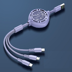 Fast Charging Cable USB Type C 5A Data Charge Liquid silicone Cord Extractable 20cm to 100cm