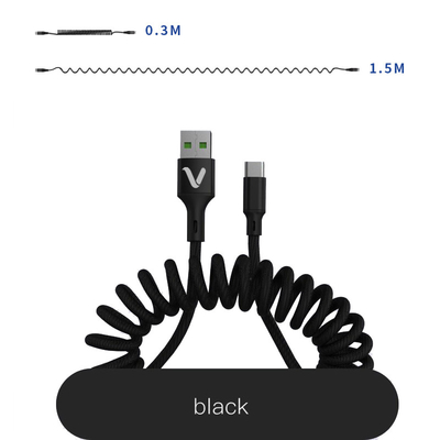 Fast Charging Cable USB Type C 5A Mechanical Keyboard Coiled Data Charge Cable Braided Cord