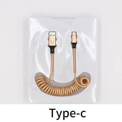 Fast Charging Cable USB Type C 5A Mechanical Keyboard Coiled Data Charge Cable Braided Cord