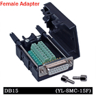 DB15 D Sub 15 Pin Dual Row Connectors to Terminal Blocks Adapter with housing
