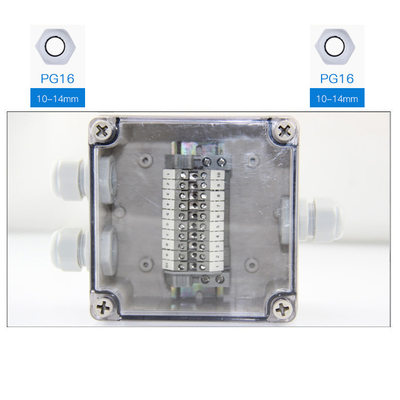 Plastic Junction Box 125*125*75mm Electric Distribution Enclosure Waterproof Clear Cover with Connectors